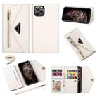 For iPhone 11 Pro Max Skin Feel Zipper Horizontal Flip Leather Case with Holder & Card Slots & Photo Frame & Lanyard & Long Rope(White) - 1