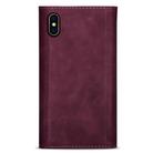 For iPhone XS / X Skin Feel Zipper Horizontal Flip Leather Case with Holder & Card Slots & Photo Frame & Lanyard & Long Rope(Wine Red) - 3