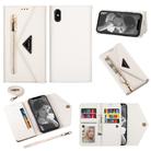 For iPhone XS / X Skin Feel Zipper Horizontal Flip Leather Case with Holder & Card Slots & Photo Frame & Lanyard & Long Rope(White) - 1