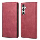 For Samsung Galaxy S25 FE 5G Business Solid Color Magnetic RFID Leather Phone Case(Red) - 1