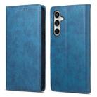 For Samsung Galaxy S25 FE 5G Business Solid Color Magnetic RFID Leather Phone Case(Blue) - 1