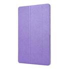 For Samsung Galaxy Tab S8 / Galaxy Tab S7 / T870 Silk Texture Three-fold Horizontal Flip Leather Case with Holder & Pen Slot(Purple) - 2