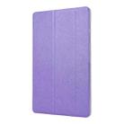 For Samsung Galaxy Tab S8 / Galaxy Tab S7 / T870 Silk Texture Three-fold Horizontal Flip Leather Case with Holder & Pen Slot(Purple) - 2