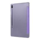 For Samsung Galaxy Tab S8 / Galaxy Tab S7 / T870 Silk Texture Three-fold Horizontal Flip Leather Case with Holder & Pen Slot(Purple) - 3