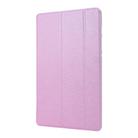 For Samsung Galaxy Tab S8 / Galaxy Tab S7 / T870 Silk Texture Three-fold Horizontal Flip Leather Case with Holder & Pen Slot(Pink) - 2