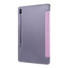 For Samsung Galaxy Tab S8 / Galaxy Tab S7 / T870 Silk Texture Three-fold Horizontal Flip Leather Case with Holder & Pen Slot(Pink) - 3