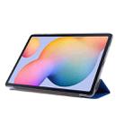 For Samsung Galaxy Tab S8 / Galaxy Tab S7 / T870 Silk Texture Three-fold Horizontal Flip Leather Case with Holder & Pen Slot(Blue) - 4