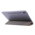 For Samsung Galaxy Tab S8 / Galaxy Tab S7 / T870 Silk Texture Three-fold Horizontal Flip Leather Case with Holder & Pen Slot(Blue) - 5