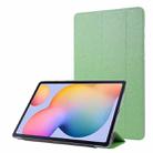 For Samsung Galaxy Tab S8+ / Tab S8 Plus /  Tab S7 FE / Tab S7+ / T970 Silk Texture Three-fold Horizontal Flip Leather Case with Holder & Pen Slot(Green) - 1