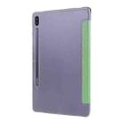 For Samsung Galaxy Tab S8+ / Tab S8 Plus /  Tab S7 FE / Tab S7+ / T970 Silk Texture Three-fold Horizontal Flip Leather Case with Holder & Pen Slot(Green) - 2
