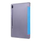 For Samsung Galaxy Tab S8+ / Tab S8 Plus /  Tab S7 FE / Tab S7+ / T970 Silk Texture Three-fold Horizontal Flip Leather Case with Holder & Pen Slot(Sky Blue) - 2