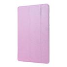 For Samsung Galaxy Tab S8+ / Tab S8 Plus /  Tab S7 FE / Tab S7+ / T970 Silk Texture Three-fold Horizontal Flip Leather Case with Holder & Pen Slot(Pink) - 1