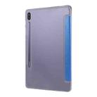 For Samsung Galaxy Tab S8+ / Tab S8 Plus /  Tab S7 FE / Tab S7+ / T970 Silk Texture Three-fold Horizontal Flip Leather Case with Holder & Pen Slot(Blue) - 3