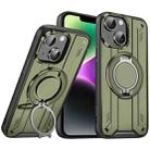 For iPhone 14 Rotating Ring Holder Magnetic MagSafe Phone Case(Green) - 1