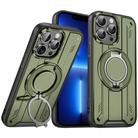 For iPhone 13 Pro Rotating Ring Holder Magnetic MagSafe Phone Case(Green) - 1