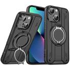 For iPhone 13 Rotating Ring Holder Magnetic MagSafe Phone Case(Black) - 1