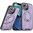 For iPhone 13 Rotating Ring Holder Magnetic MagSafe Phone Case(Purple) - 1