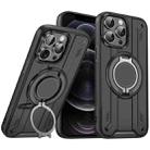 For iPhone 12 Pro Rotating Ring Holder Magnetic MagSafe Phone Case(Black) - 1