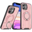 For iPhone 11 Rotating Ring Holder Magnetic MagSafe Phone Case(Pink) - 1