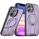 For iPhone 11 Rotating Ring Holder Magnetic MagSafe Phone Case(Purple) - 1