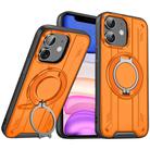 For iPhone 11 Rotating Ring Holder Magnetic MagSafe Phone Case(Orange) - 1