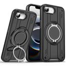 For iPhone 16e Rotating Ring Holder Magnetic MagSafe Phone Case(Black) - 1