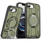 For iPhone 16e Rotating Ring Holder Magnetic MagSafe Phone Case(Green) - 1