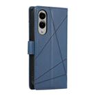 For Samsung Galaxy S25 Edge 5G PU Genuine Leather Texture Embossed Line Phone Case(Blue) - 3
