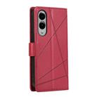 For Samsung Galaxy S25 Edge 5G PU Genuine Leather Texture Embossed Line Phone Case(Red) - 3
