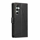 For Samsung Galaxy S25 FE 5G PU Genuine Leather Texture Embossed Line Phone Case(Black) - 3
