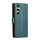 For Samsung Galaxy S25 FE 5G PU Genuine Leather Texture Embossed Line Phone Case(Green) - 3