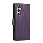 For Samsung Galaxy S25 FE 5G PU Genuine Leather Texture Embossed Line Phone Case(Purple) - 3