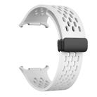 For Samsung Galaxy Watch Ultra 47mm Kalebol Mesh Magnetic Silicone Watch Strap(White) - 3