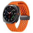 For Samsung Galaxy Watch Ultra 47mm Kalebol Mesh Magnetic Silicone Watch Strap(Orange) - 1