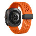For Samsung Galaxy Watch Ultra 47mm Kalebol Mesh Magnetic Silicone Watch Strap(Orange) - 2