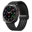 For Samsung Galaxy Watch Ultra 47mm Kalebol Mesh Magnetic Silicone Watch Strap(Black) - 1