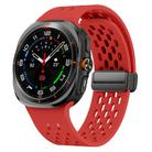 For Samsung Galaxy Watch Ultra 47mm Kalebol Mesh Magnetic Silicone Watch Strap(Red) - 1