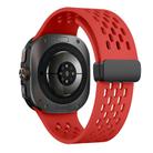 For Samsung Galaxy Watch Ultra 47mm Kalebol Mesh Magnetic Silicone Watch Strap(Red) - 2