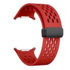 For Samsung Galaxy Watch Ultra 47mm Kalebol Mesh Magnetic Silicone Watch Strap(Red) - 3