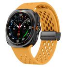 For Samsung Galaxy Watch Ultra 47mm Kalebol Mesh Magnetic Silicone Watch Strap(Yellow) - 1