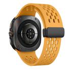 For Samsung Galaxy Watch Ultra 47mm Kalebol Mesh Magnetic Silicone Watch Strap(Yellow) - 2