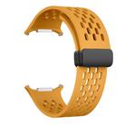 For Samsung Galaxy Watch Ultra 47mm Kalebol Mesh Magnetic Silicone Watch Strap(Yellow) - 3