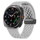 For Samsung Galaxy Watch Ultra 47mm Kalebol Mesh Magnetic Silicone Watch Strap(Grey) - 1