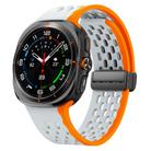 For Samsung Galaxy Watch Ultra 47mm Kalebol Mesh Magnetic Silicone Watch Strap(Wild Path Gray Orange) - 1