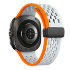For Samsung Galaxy Watch Ultra 47mm Kalebol Mesh Magnetic Silicone Watch Strap(Wild Path Gray Orange) - 2