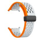 For Samsung Galaxy Watch Ultra 47mm Kalebol Mesh Magnetic Silicone Watch Strap(Wild Path Gray Orange) - 3