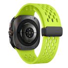 For Samsung Galaxy Watch Ultra 47mm Kalebol Mesh Magnetic Silicone Watch Strap(Fluorescent Green) - 2