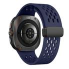 For Samsung Galaxy Watch Ultra 47mm Kalebol Mesh Magnetic Silicone Watch Strap(Blue) - 2