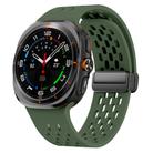 For Samsung Galaxy Watch Ultra 47mm Kalebol Mesh Magnetic Silicone Watch Strap(Field Green) - 1