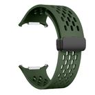 For Samsung Galaxy Watch Ultra 47mm Kalebol Mesh Magnetic Silicone Watch Strap(Field Green) - 3